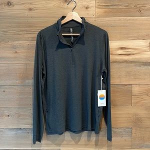 Vuori Mens Ease Performance 1/2 Zip Charcoal